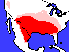 Mapka přirozeného výskytu želv nádherných.